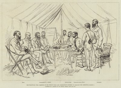 La guerre du Transvaal, rencontre de Sir Evelyn Wood et du commandant Joubert pour organiser l